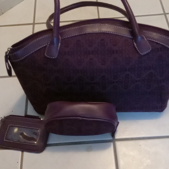 Croft & Barrow Shoulder Bag W Pouch + Card Holder Keychain - Picture 5 of 9